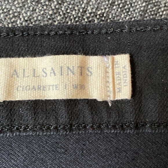All Saints Black Cigarette Jeans W30 - Picture 5 of 7